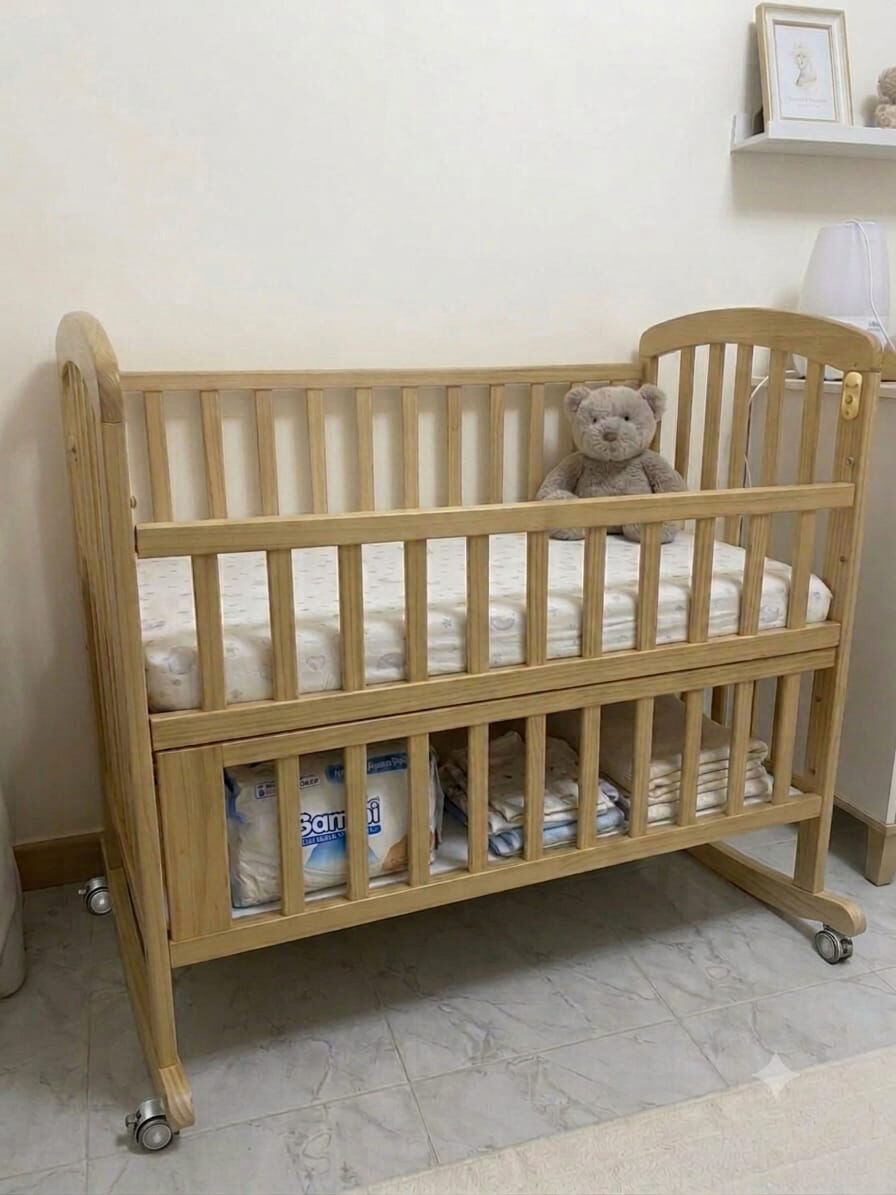 Thuqbah, Furniture, SAR 250,  New Wodden Rocker + Crib, Used Like New, Excellent Condition
