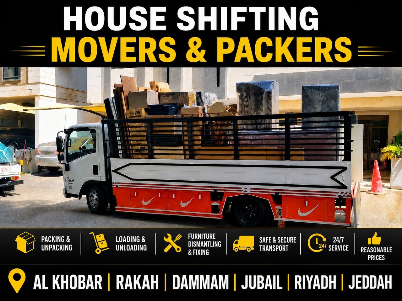 Khobar, Labor/Moving, HOUSE SHIFTING ~ FURNITURE FIXING ~ REASONABLE PRICE ~ GOOD SERVICE ~ 0590641553 ~ Kerala