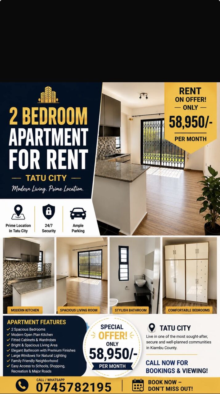Nairobi, Apartments, Flats, Houses & Villas, KES 58950/month,  2 BR,  2 Bedroom, Spacious, Close To Most Amenities
