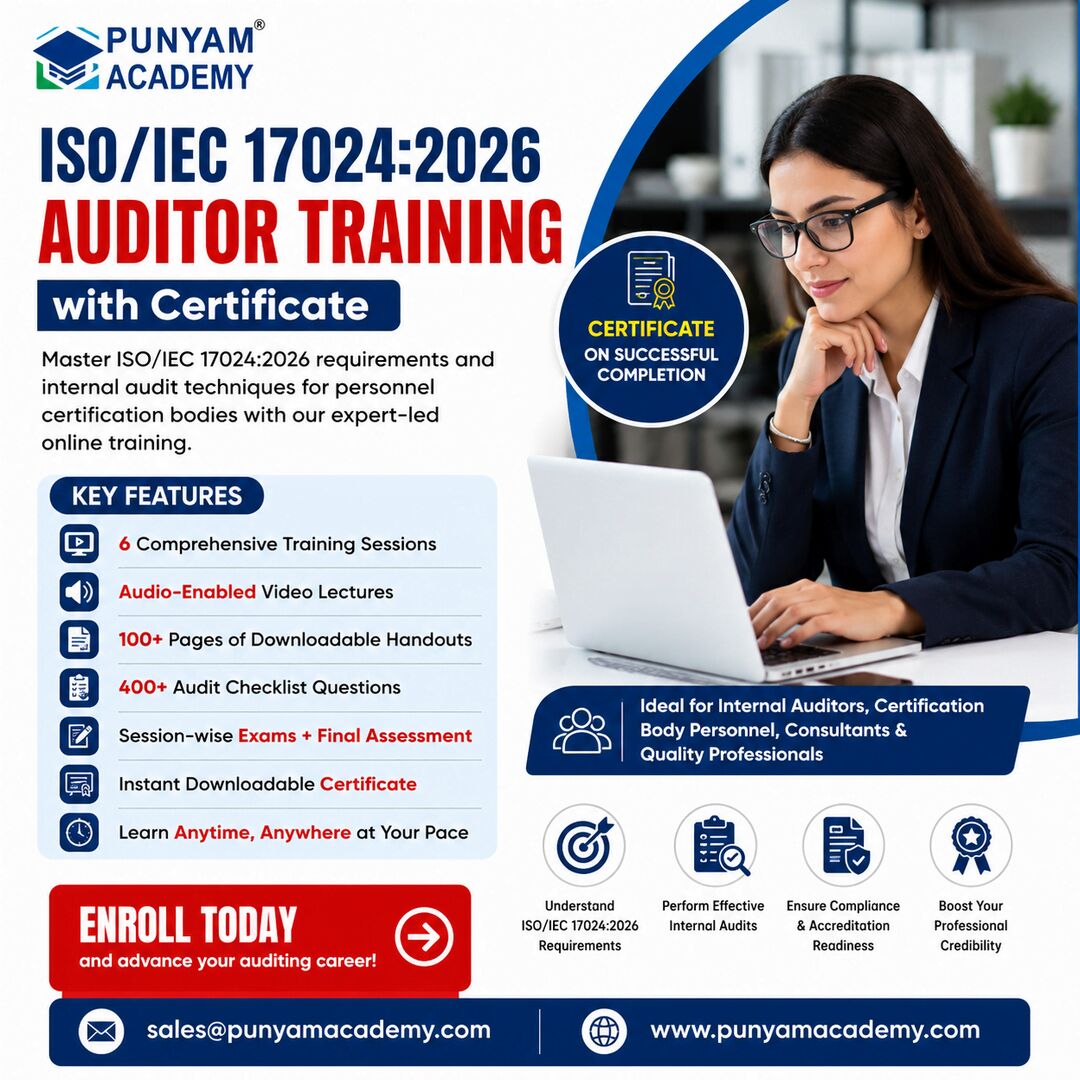 Los Angeles, Education, Online ISO/IEC 17024:2026 Internal Auditor Course
