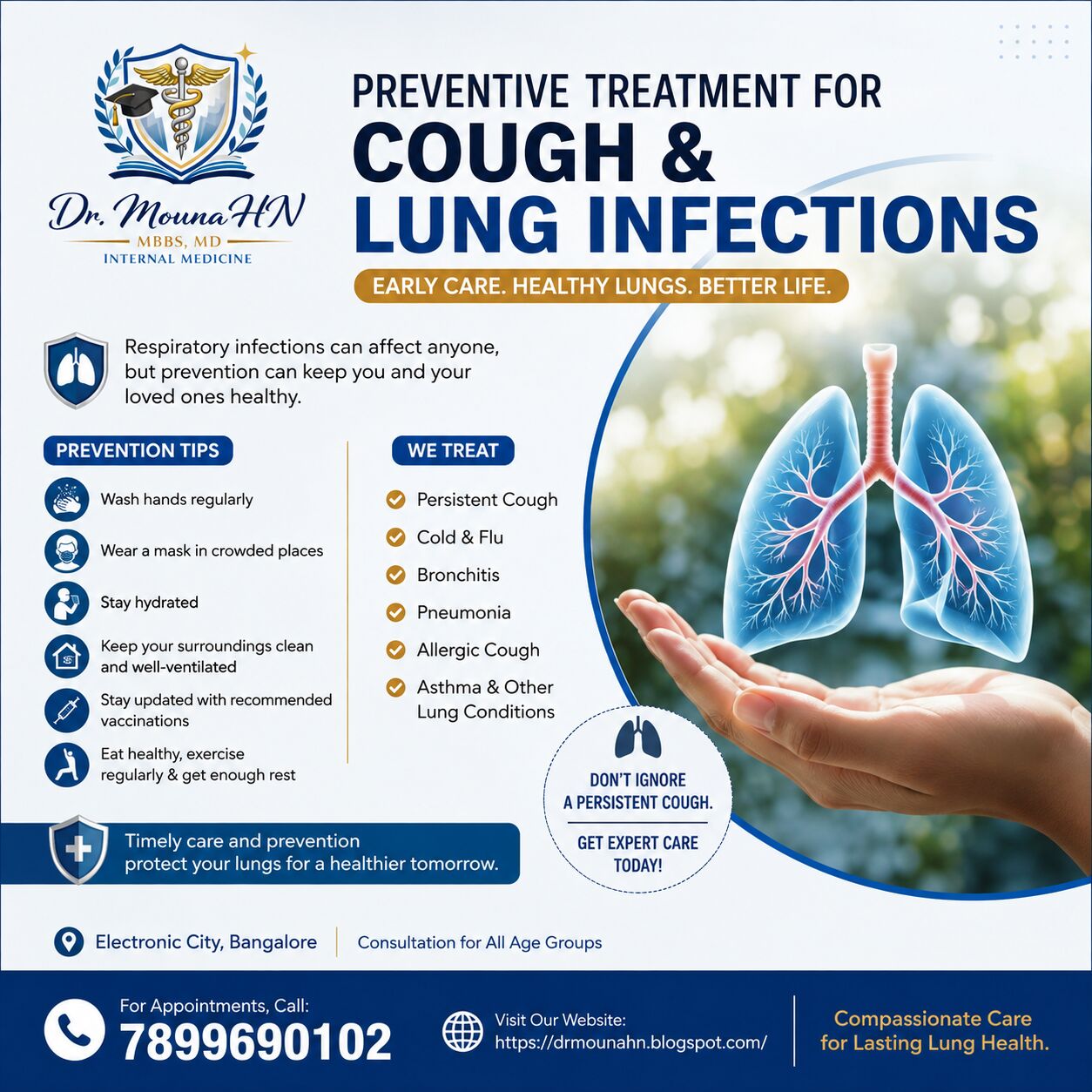 Bangalore, Health, Preventive Treatment For Cough & Lung Infections &ndash; Dr. Mouna HN
