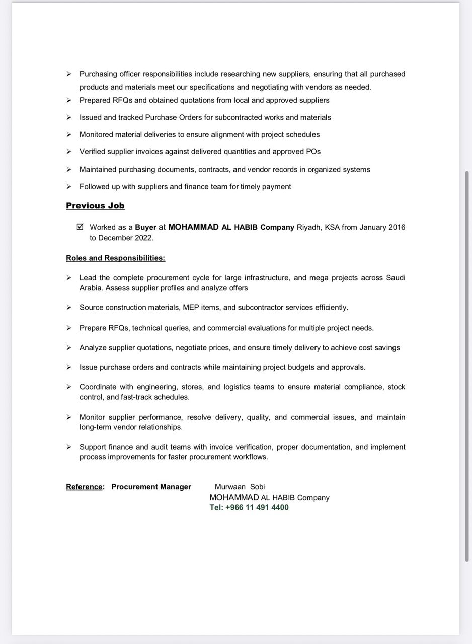 Jeddah, Job Seekers, Purchasing Officer Looking For Job