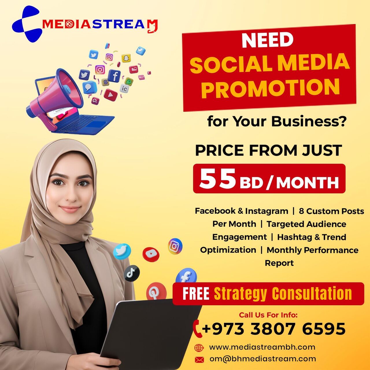 Manama, Business, BOOST YOUR SOCIAL MEDIA PRESENCE With Mediastream