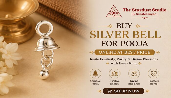 Gurgaon, Household Items, INR 999,  Buy Silver Bell For Pooja Online At Best Price | The Stardust Studio