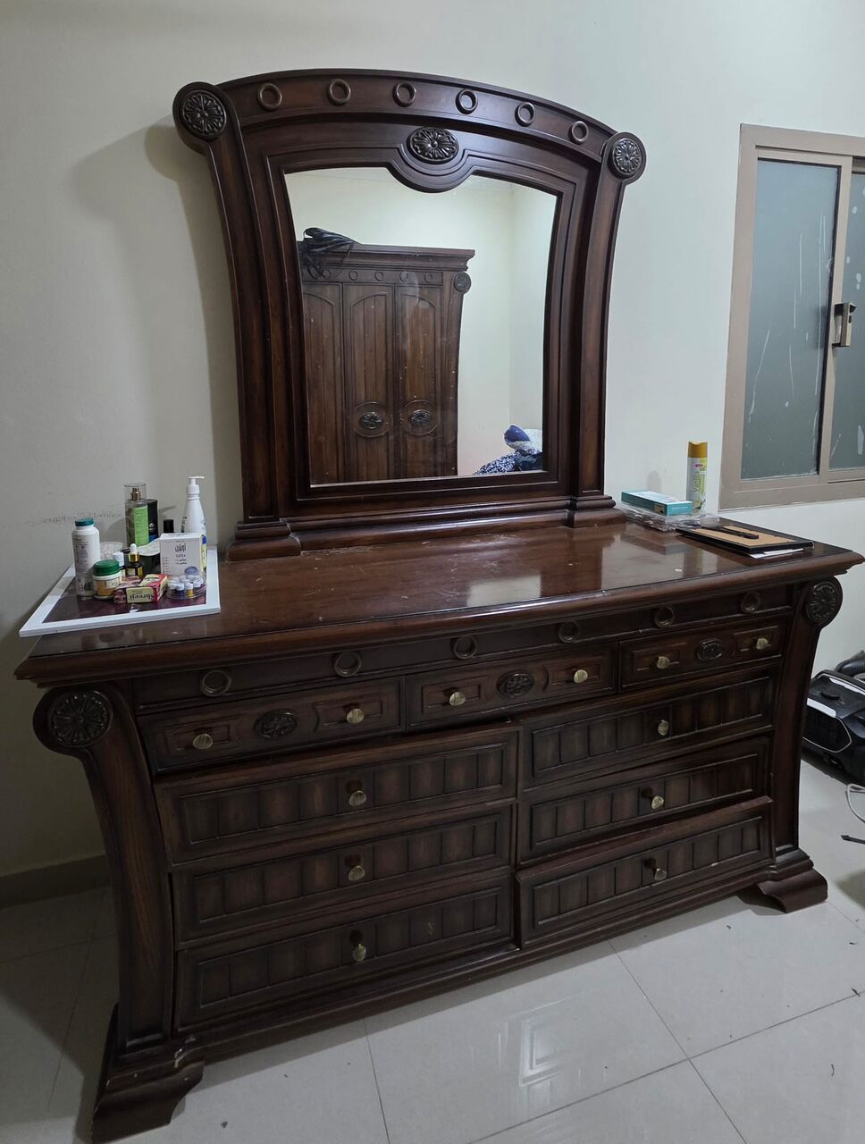 East Riffa, Furniture, BHD 60,  Complete King Size Bedroom Set With Mattress, 6-Door Wardrobe & Dressing Table