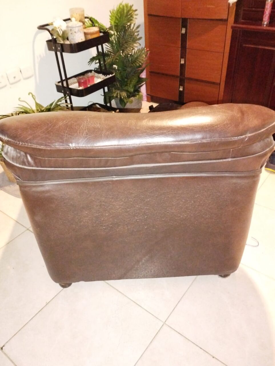 Al Aziziyah, Furniture, SAR 40,  Brown Leather Sofa