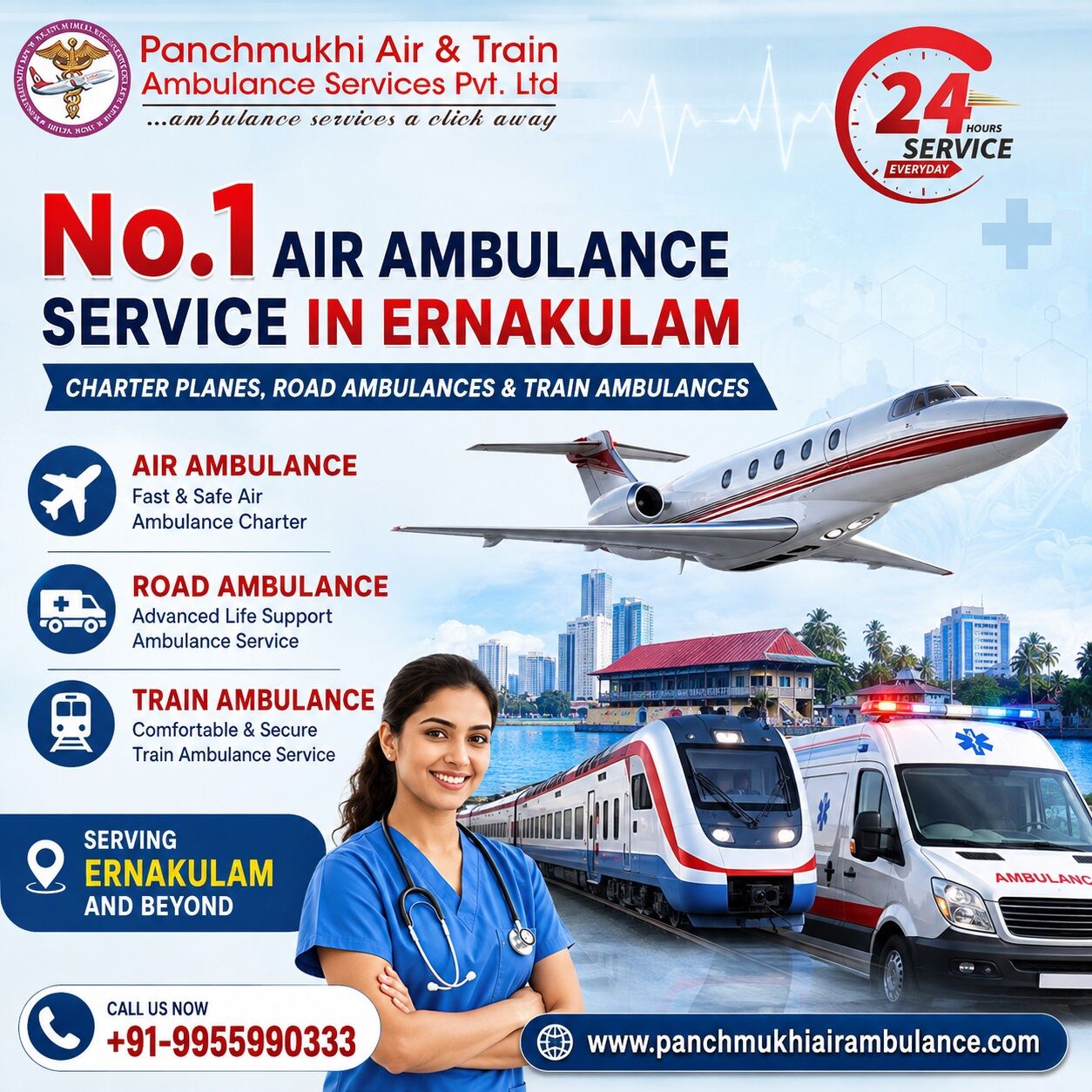 Panchmukhi Air Ambulance Service in Ernakulam Has a History of Providing Successful Medical Transport