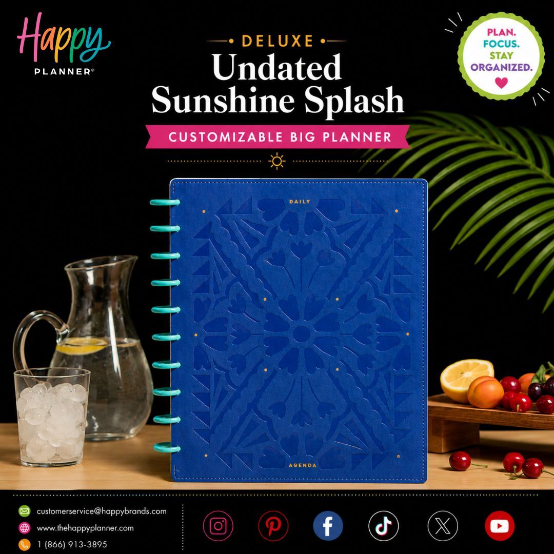 New York, Books, USD 29,  DELUXE Undated Sunshine Splash Customizable Big Planner