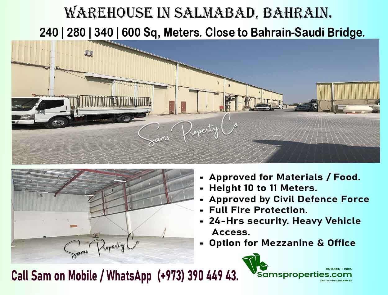 Salmabad, Warehouses, Warehouse And Workshop For Rent In Salmabad, Near The King Fahd Causeway - 240 And 325 Sqm