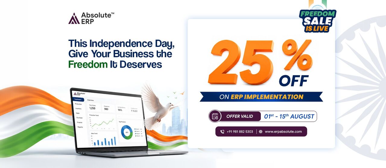 New Delhi, Software, INR 1000000,  25% OFF On ERP Implementation &ndash; Independence Day Special