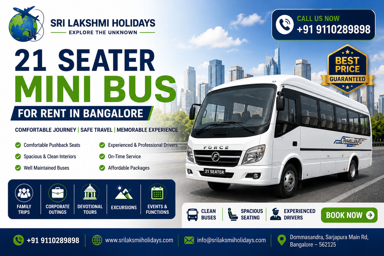 Bangalore, Travel, Why Is A 21 Seater Mini Bus For Rent In Bangalore Ideal For Comfortable Group Journeys? Pl