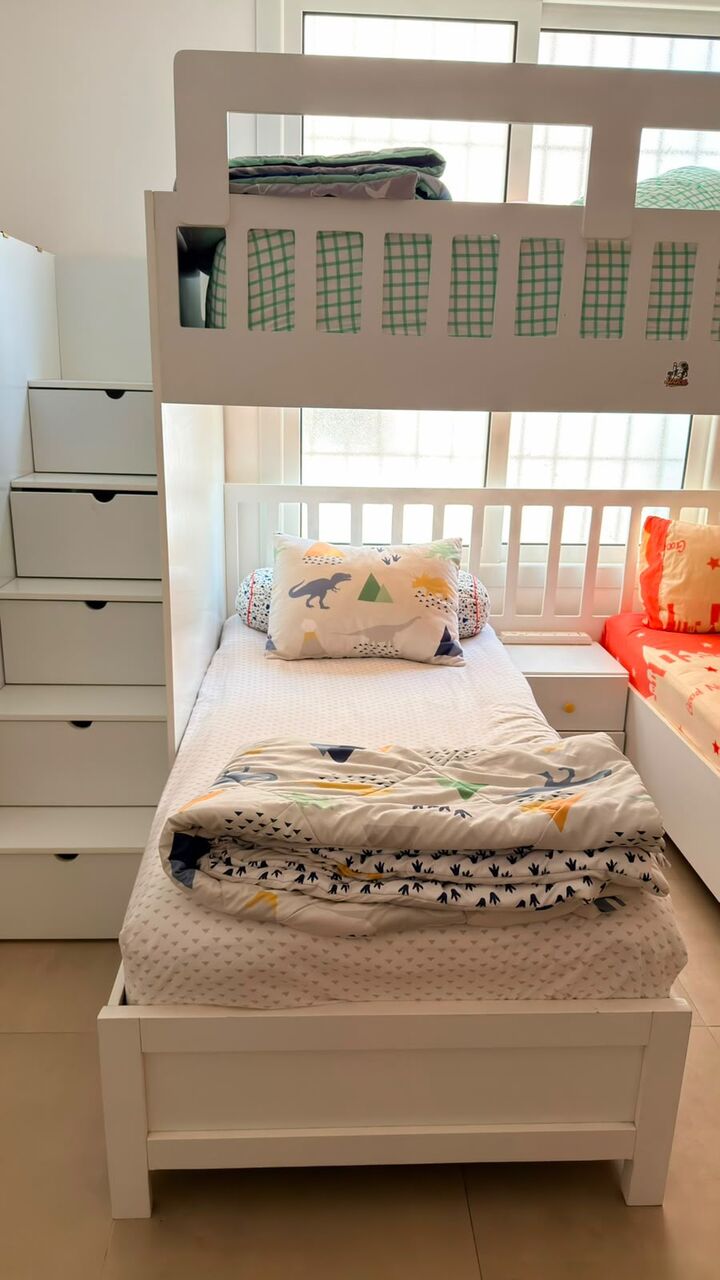 Jeddah, Furniture, SAR 2500,  Complete Kids Bedroom Set &ndash; Triple Bunk Bed, Wardrobe & Study Desk | Excellent Condition