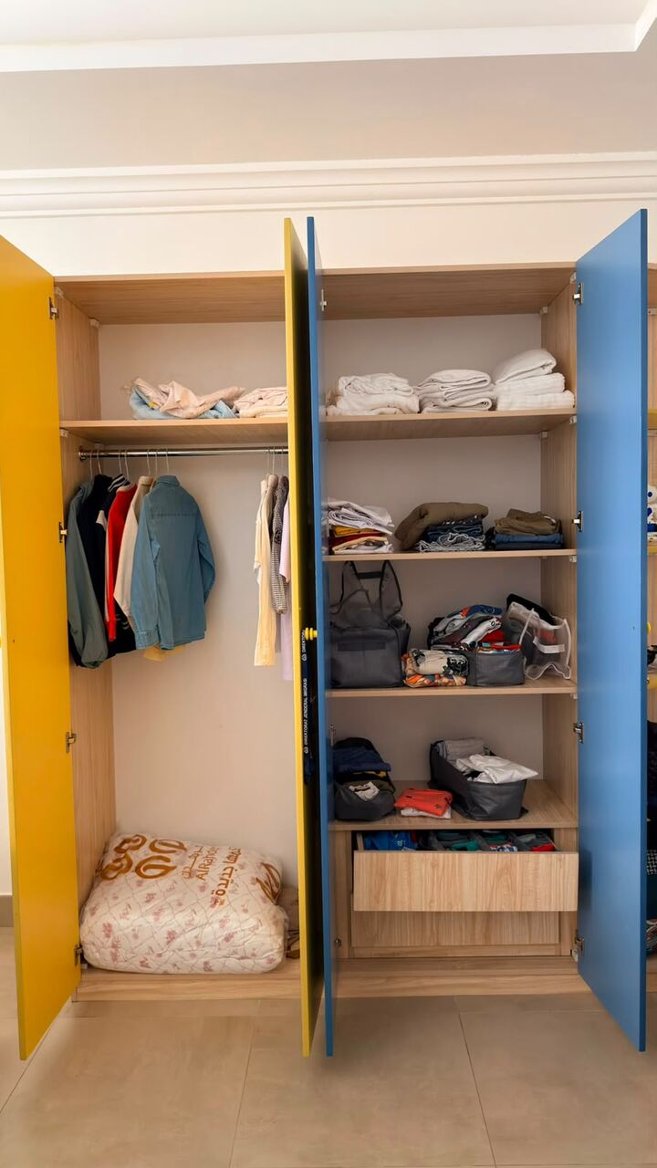Jeddah, Furniture, SAR 2500,  Complete Kids Bedroom Set &ndash; Triple Bunk Bed, Wardrobe & Study Desk | Excellent Condition