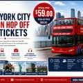 USD 59,  New York City Hop On Hop Off Bus Tickets