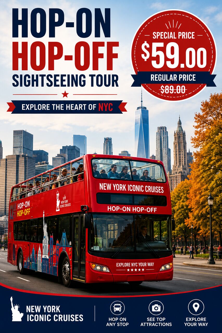 New York, Tickets, USD 59,  New York City Hop On Hop Off Bus Tickets