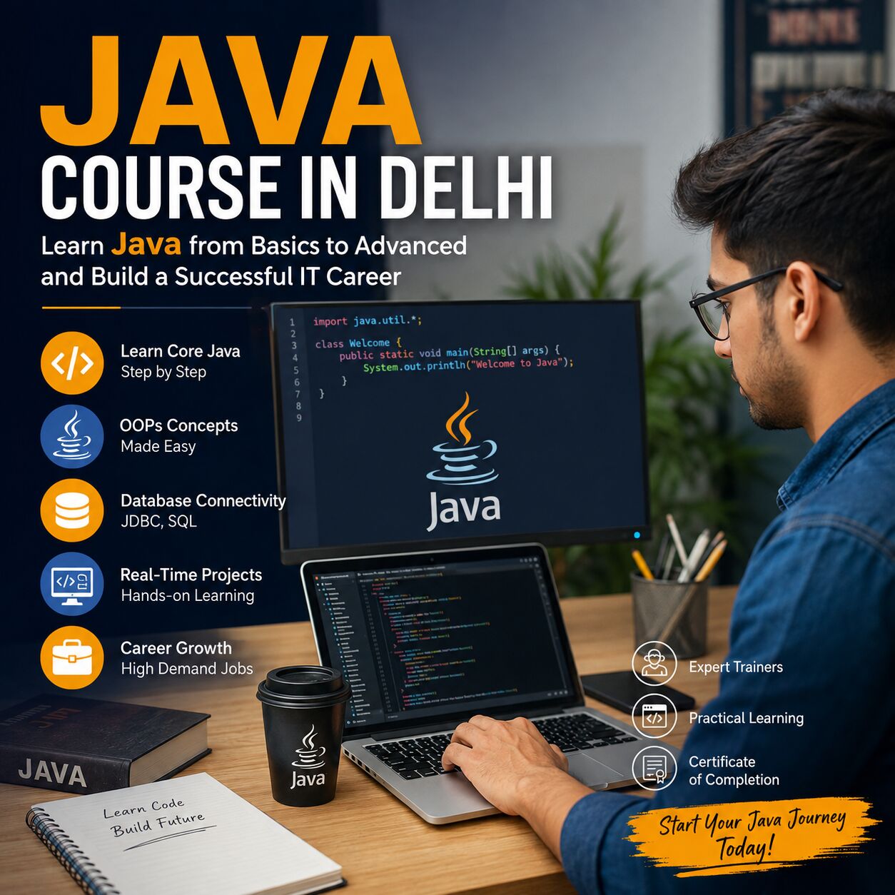 New Delhi, Lessons Offered, Industry-Focused Java Course In Delhi At IFDA Institute