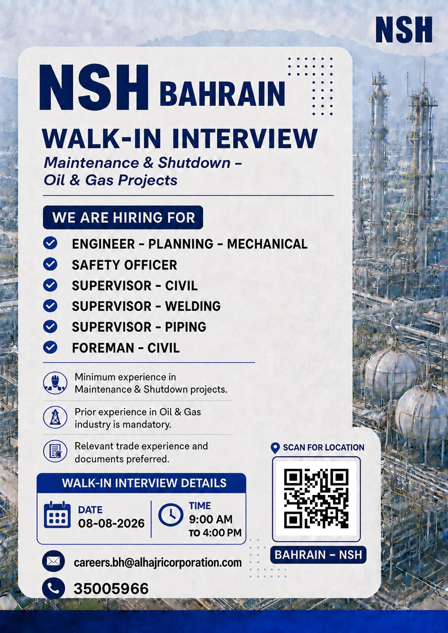 Manama, Jobs, NSH BAHRAIN-WALK-IN INTERVIEW