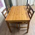 SAR 250,  Dining Table With 4 Chairs From IKEA