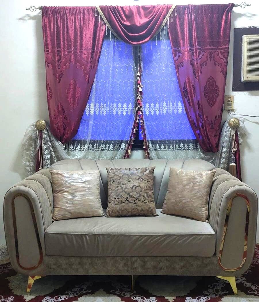 Jeddah, Furniture, SAR 2200,  New - Rarely Used 5 Seater Sofa Set (with Free Curtains, Negotiable)