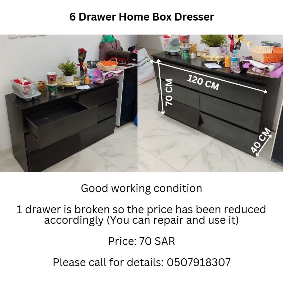Jeddah, Furniture, SAR 70,  6 Drawer Homebox Dresser