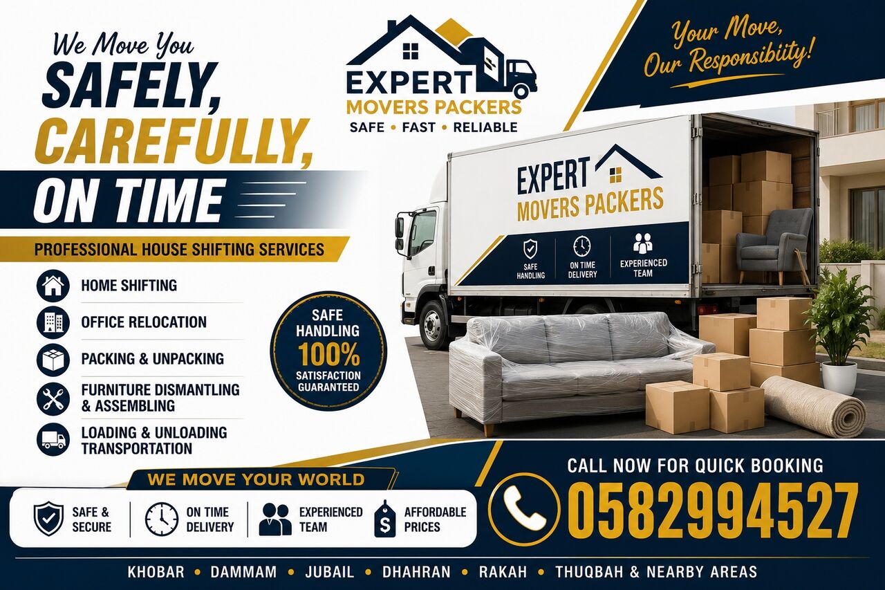 Dammam, Labor/Moving, Expert House & Office Shifting Services In Dammam Khobar Jubail & Nearby Places 0582994527