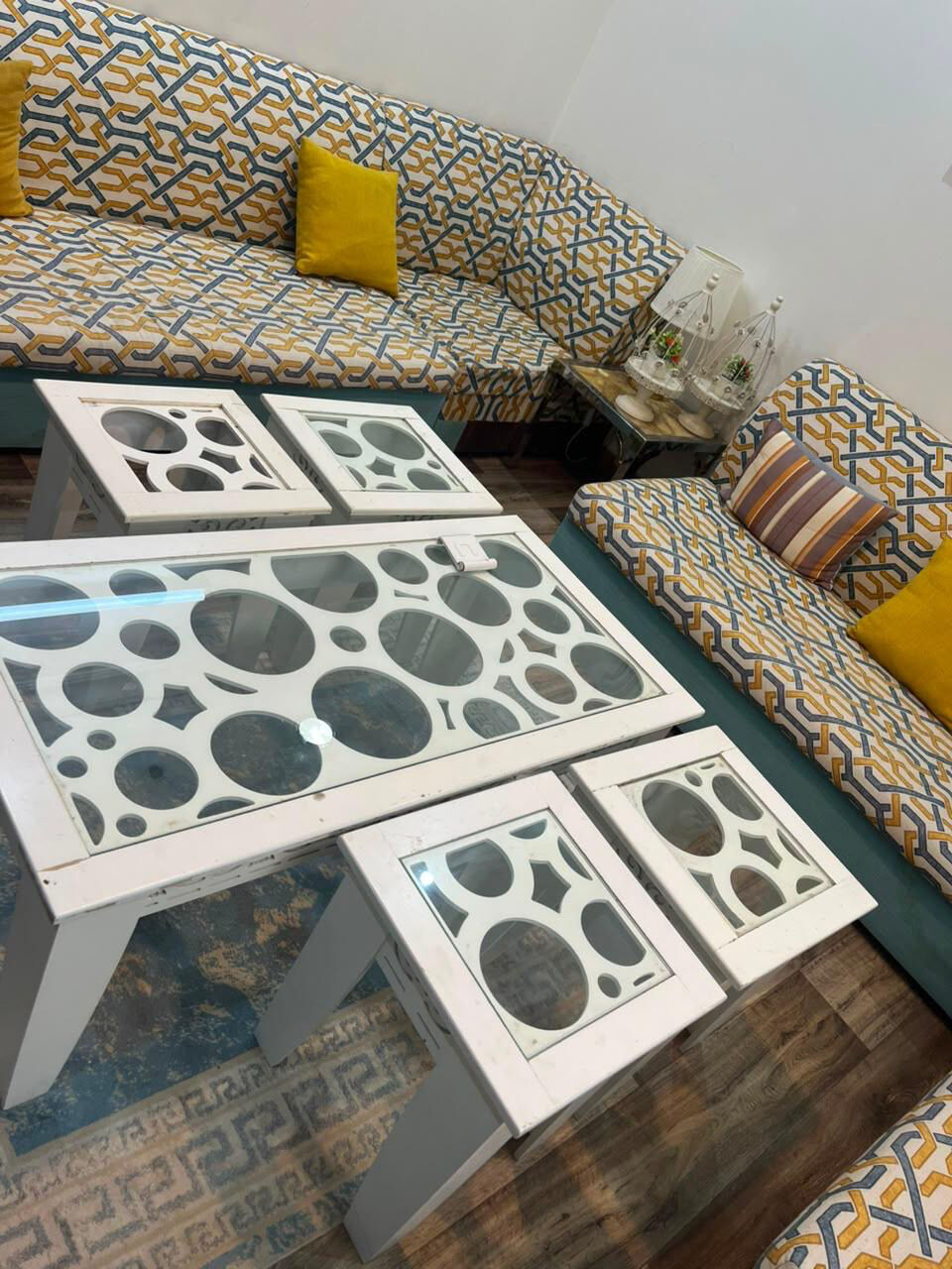 Riyadh, Furniture, SAR 500,  Yellow And Green Sofa With Tables