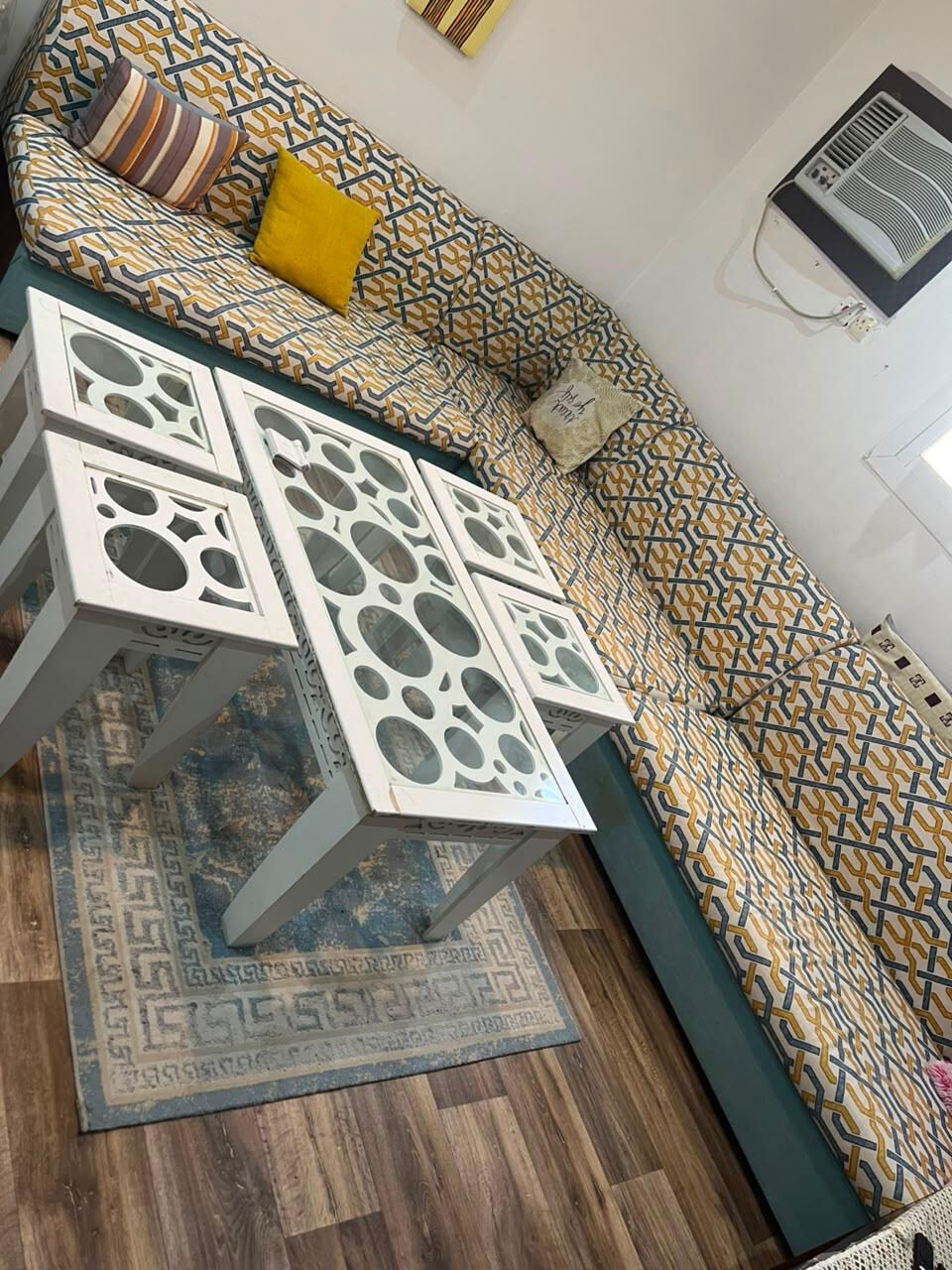 Riyadh, Furniture, SAR 500,  Yellow And Green Sofa With Tables