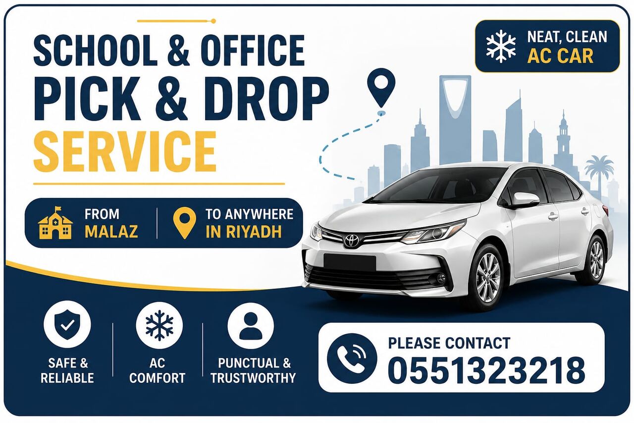 Al Malaz, Passenger Transport, Transport Available For School & Office Pick And Drop From Al Malaz, Riyadh