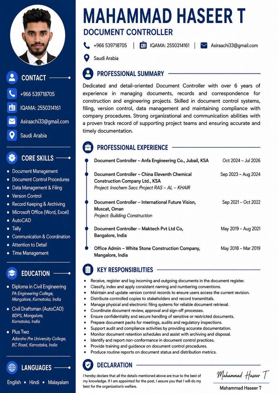 Jubail, Job Seekers, I Am Looking For Job