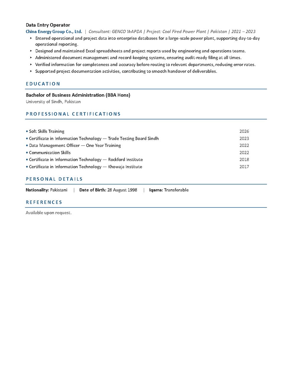 Riyadh, Job Seekers, Data Entry Operator