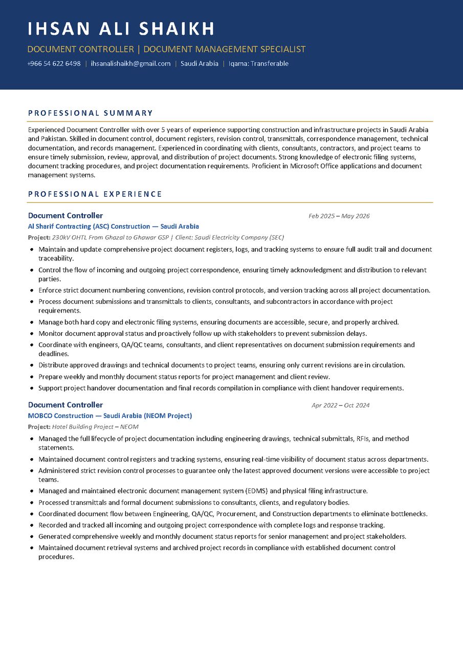 Riyadh, Job Seekers, Document Controller