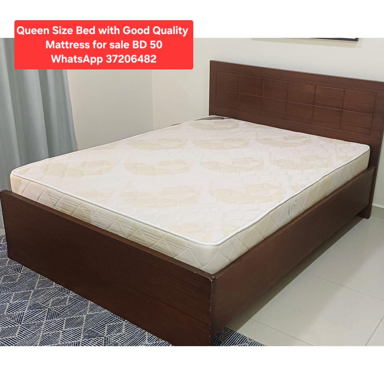 Manama, Furniture, BHD 50,  ✅️ Queen Size Bed With Good Quality Medical Mattress For Sale With Delivery