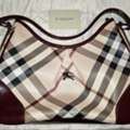 SAR 550,  Burberry Nova Check Coated Canvas Hobo Bag