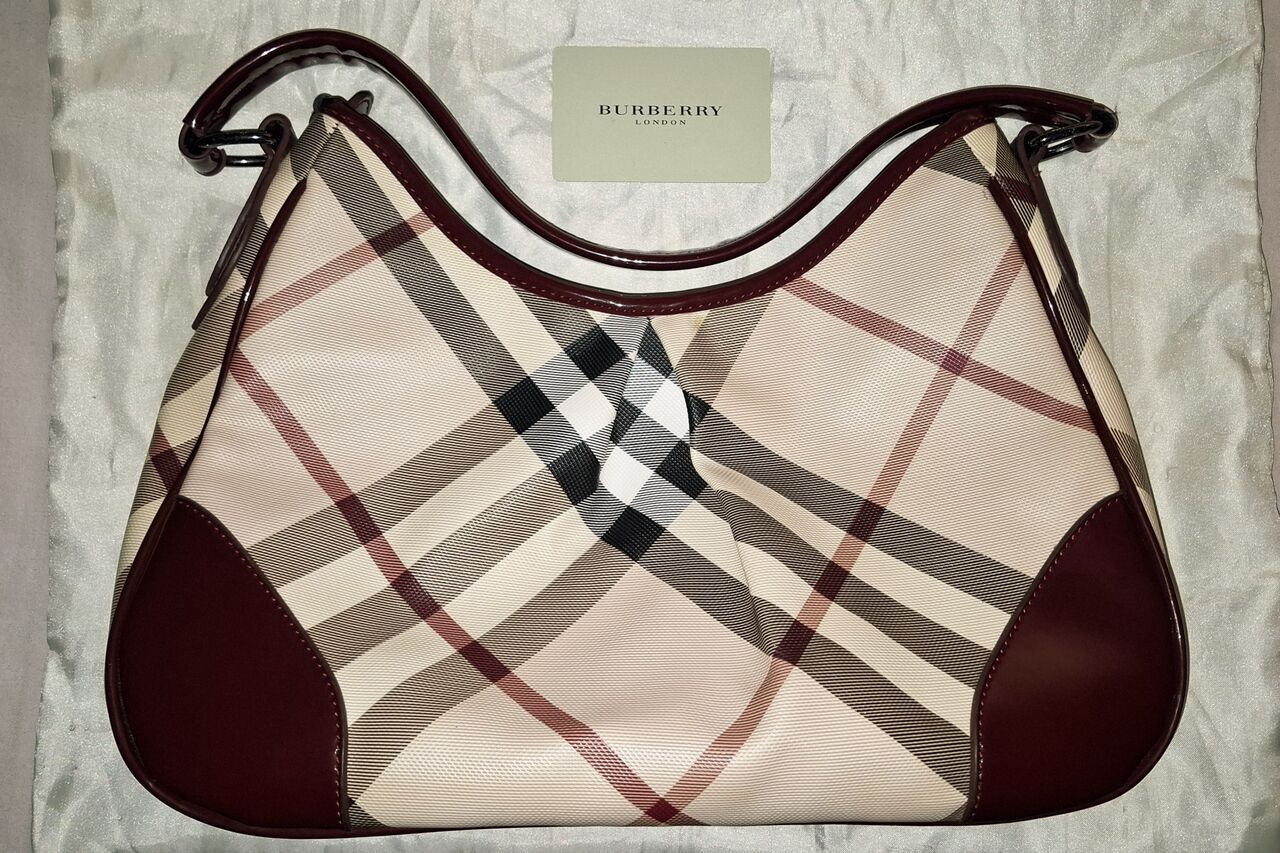 Riyadh, Clothing & Accessories, SAR 550,  Burberry Nova Check Coated Canvas Hobo Bag