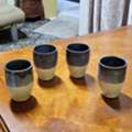 SAR 50,  Set Of 4 Rustic Stoneware Tea / Coffee Cups (Yunomi Style)