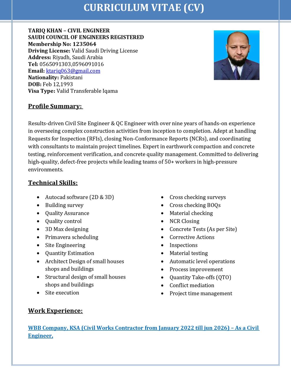 Riyadh, Job Seekers, Civil Supervisor
