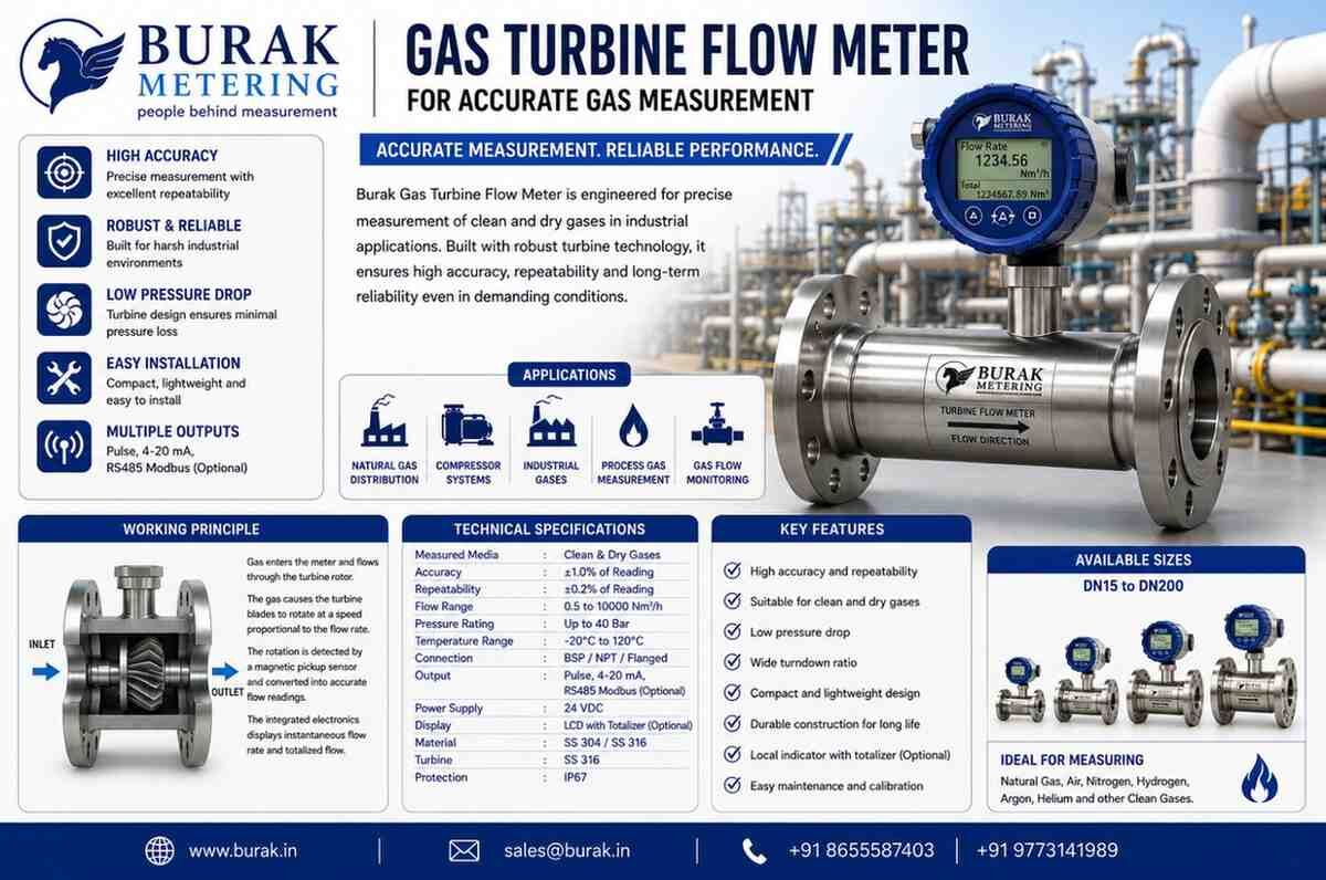 Mumbai, Industrial Machinery, Gas Turbine Flow Meter For Accurate Gas Measurement