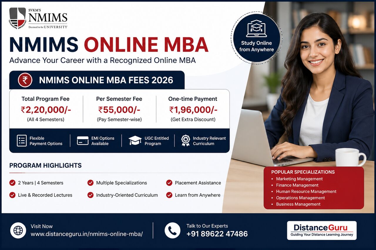 Pune, Education, NMIMS Online MBA Fees 2026 &ndash; Fee Structure, Eligibility & Specializations |Distance Guru