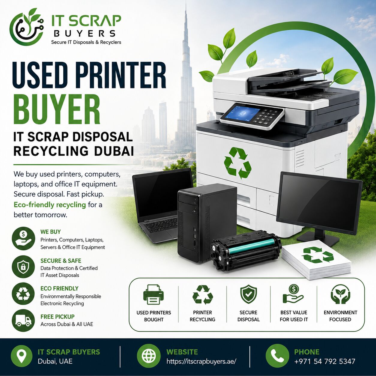 Satwa, Marketing, Used Printer Buyer | IT Scrap Disposal Recycling Dubai