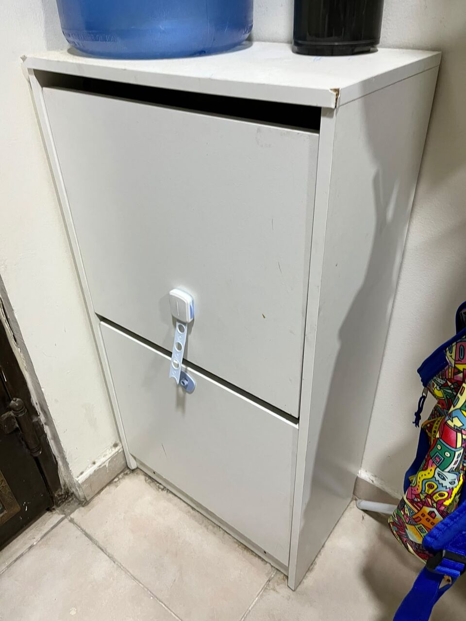 Khobar, Furniture, SAR 50,  White 2-Tier Tilt-Out Shoe Cabinet