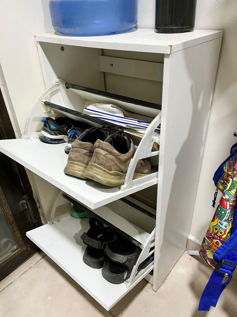 Khobar, Furniture, SAR 50,  White 2-Tier Tilt-Out Shoe Cabinet