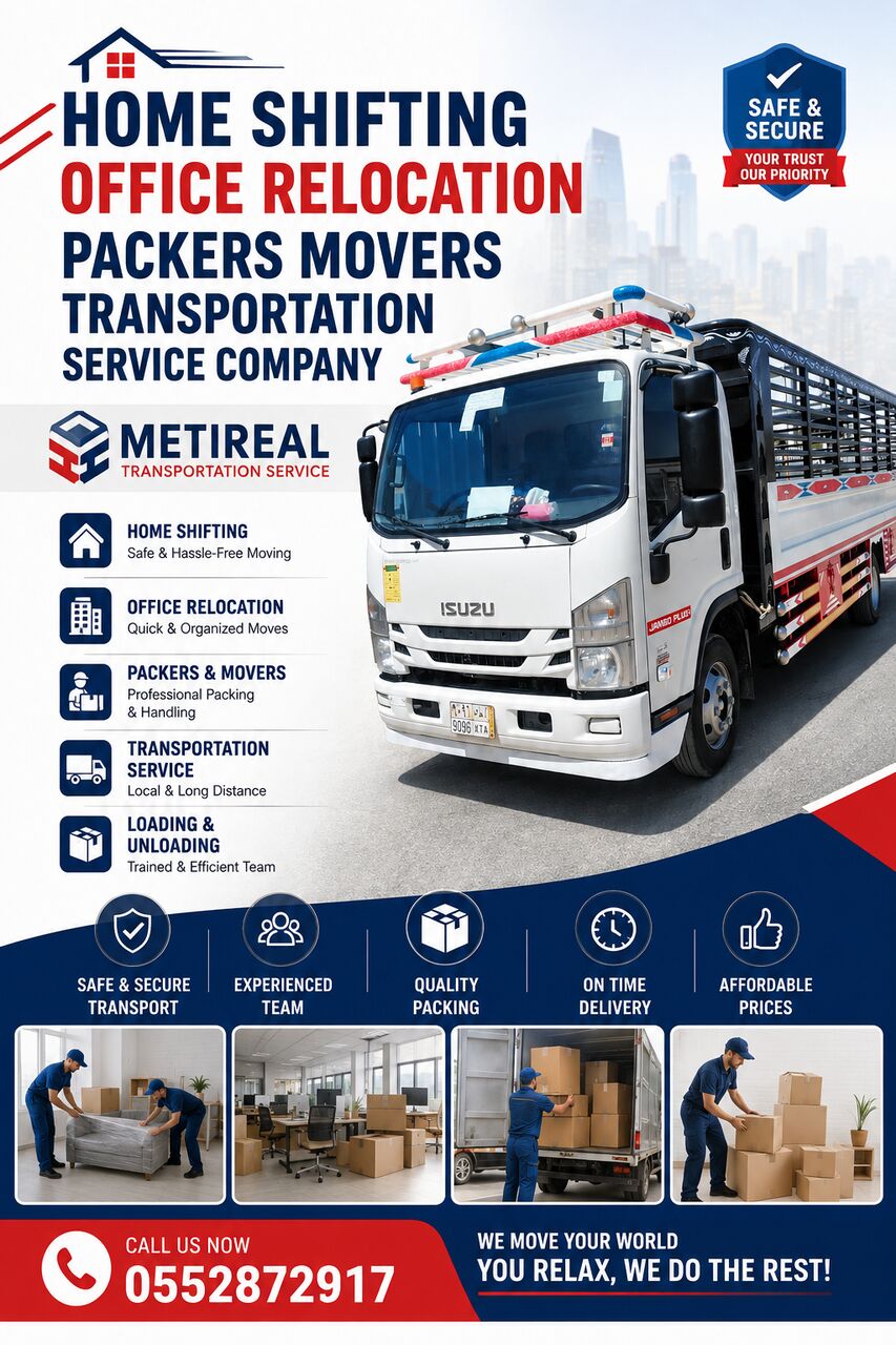 Dammam, Relocation, MOVING & RELOCATION SERVICE PACKERS MOVERS HOME OFFICE SHIFFTING EXPERIENCE LABOURS