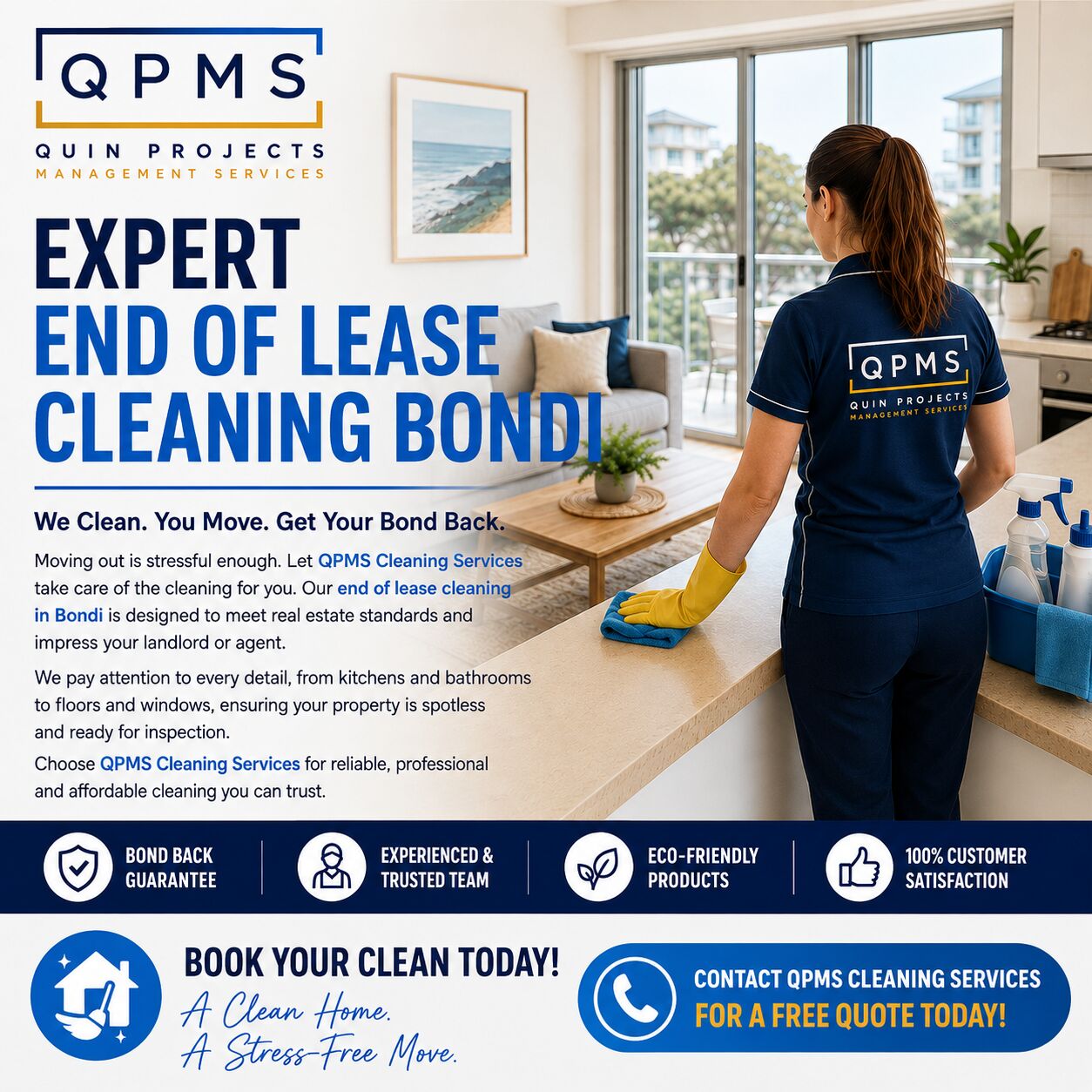 Sydney, Cleaning, Expert End Of Lease Cleaning Bondi Services | QPMS Cleaning Services