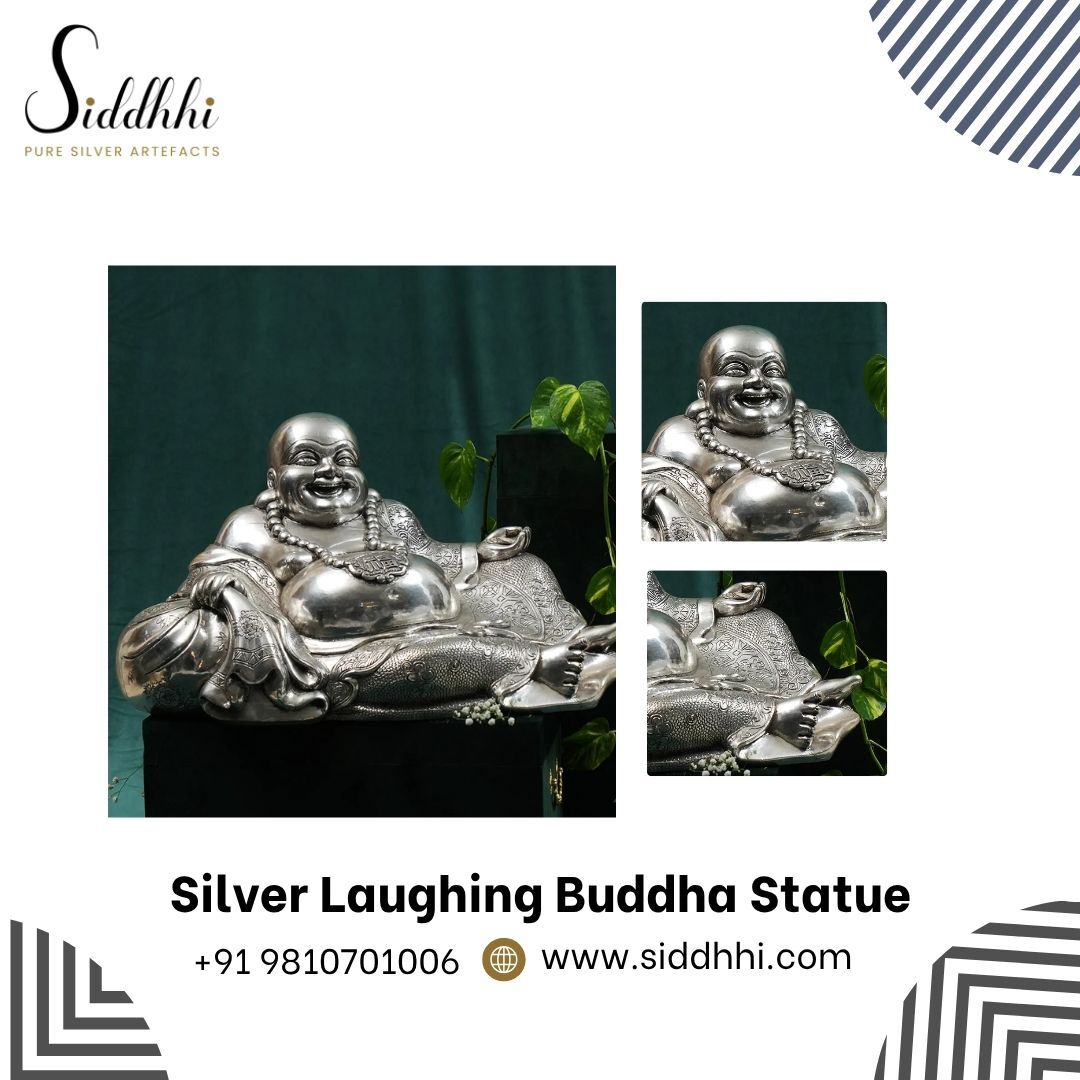 New Delhi, Appliances, INR 495,  Buy Silver Laughing Buddha Statue For Good Luck & Prosperity | Siddhhi Arts