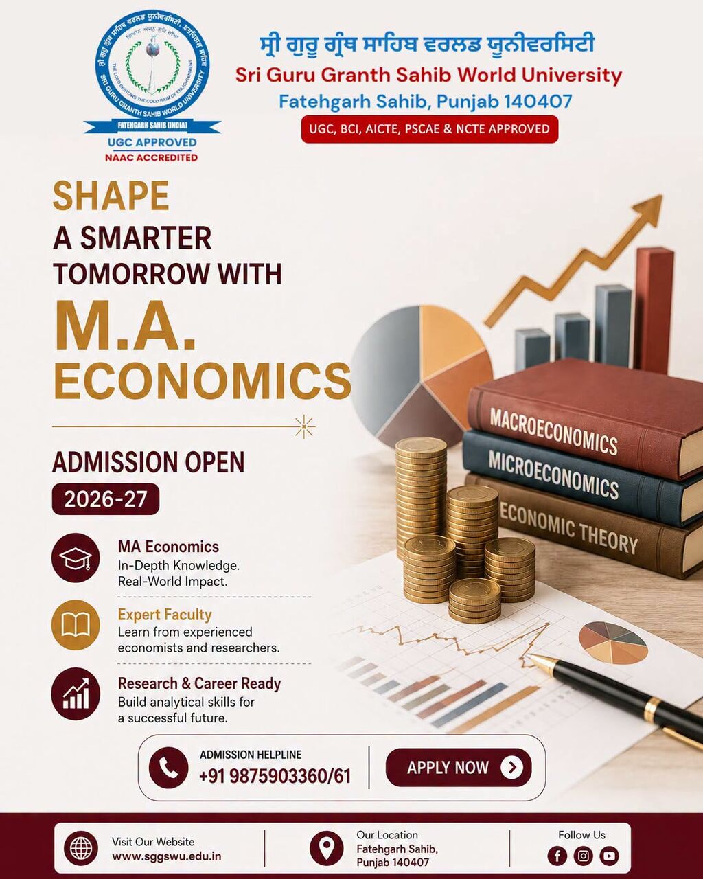Punjab, Lessons Offered, Best Masters Degree In Economics In Punjab - SGGSWU Fatehgarh Sahib