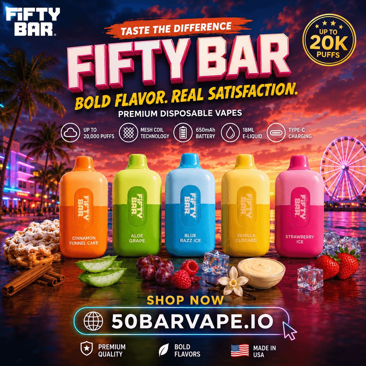 New York, Free Items, USD 7,  50 Bar Vape: A Simple Guide To Features And Everyday Use