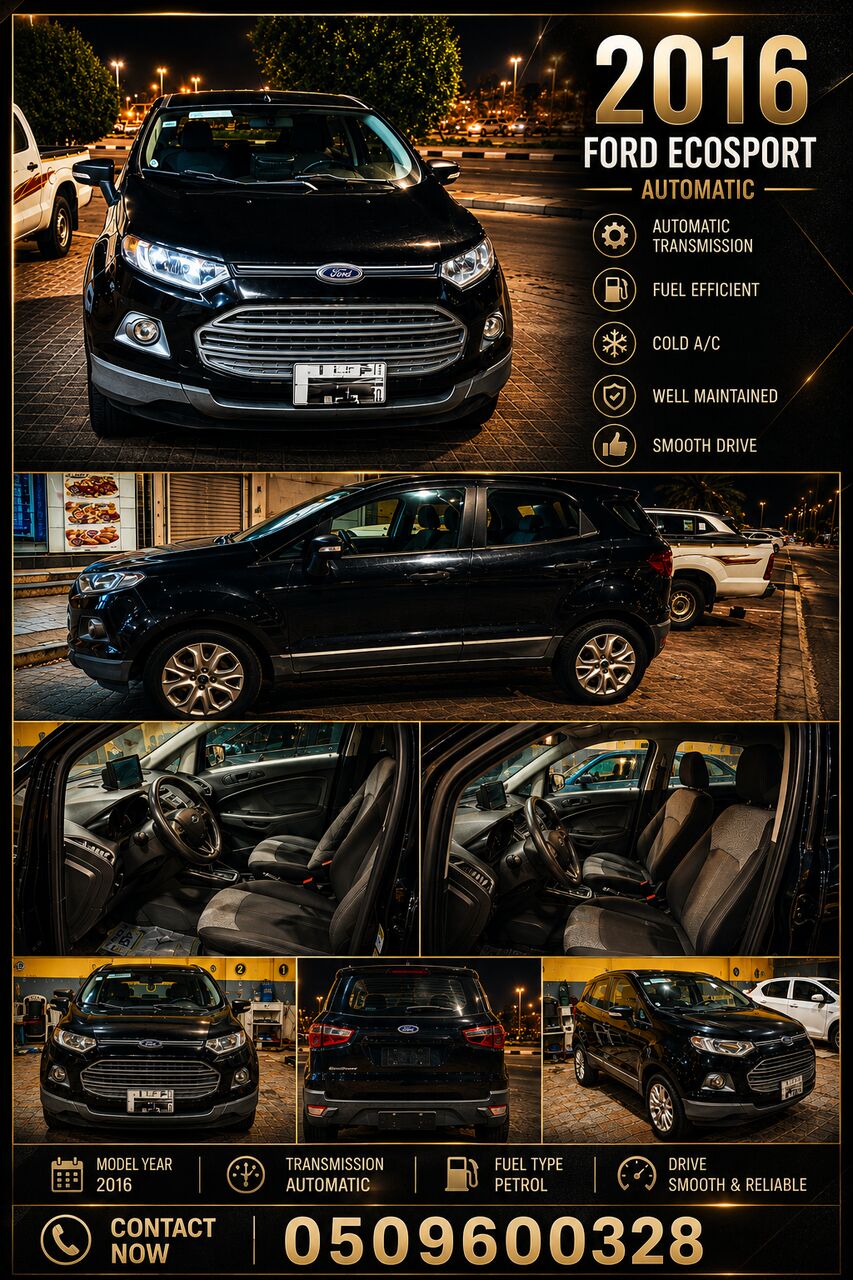 Jubail, Vehicles, Cars & Trucks , SAR 23,  Ford Ecosport,  2016,  Automatic,  148000 KM,   (23,500 SAR) -  (Low Odo 148000) -Al Jubail