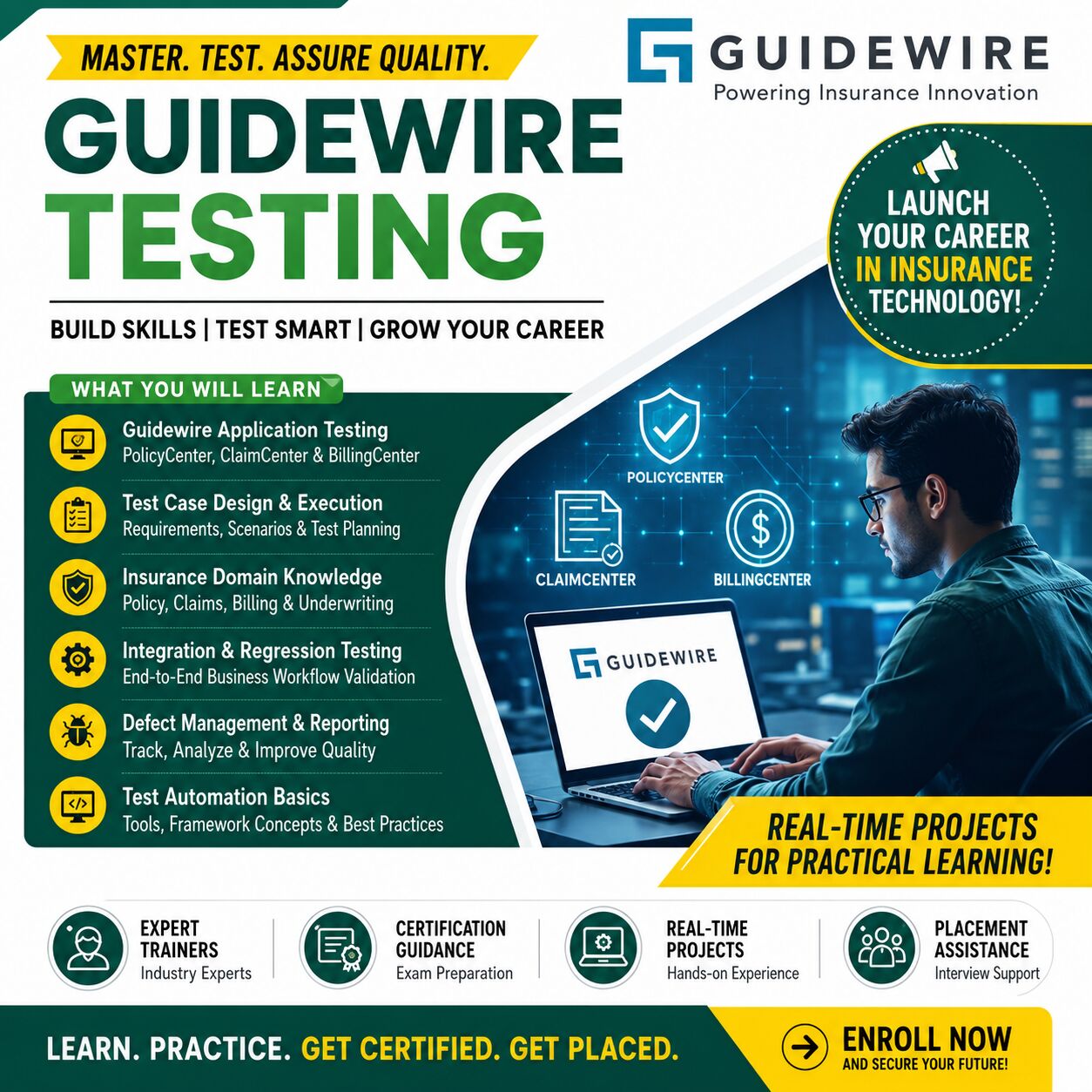 Hyderabad, Computers, INR 25000,  Guidewire Testing Training & Certification Course | Real-Time Projects And Placement Suppo