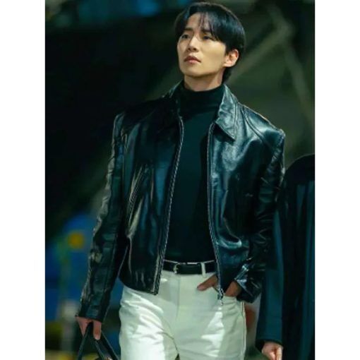 London, Clothing & Accessories, 169,  Typhoon Family Lee Jun-Ho Black Leather Jacket