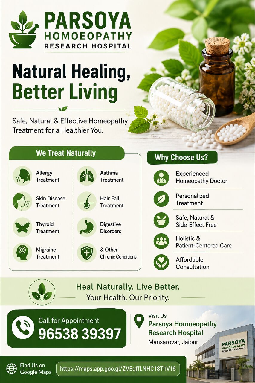 Jaipur, Medical, Best Homeopathy Treatment In Jaipur | Parsoya Homoeopathy Research Hospital